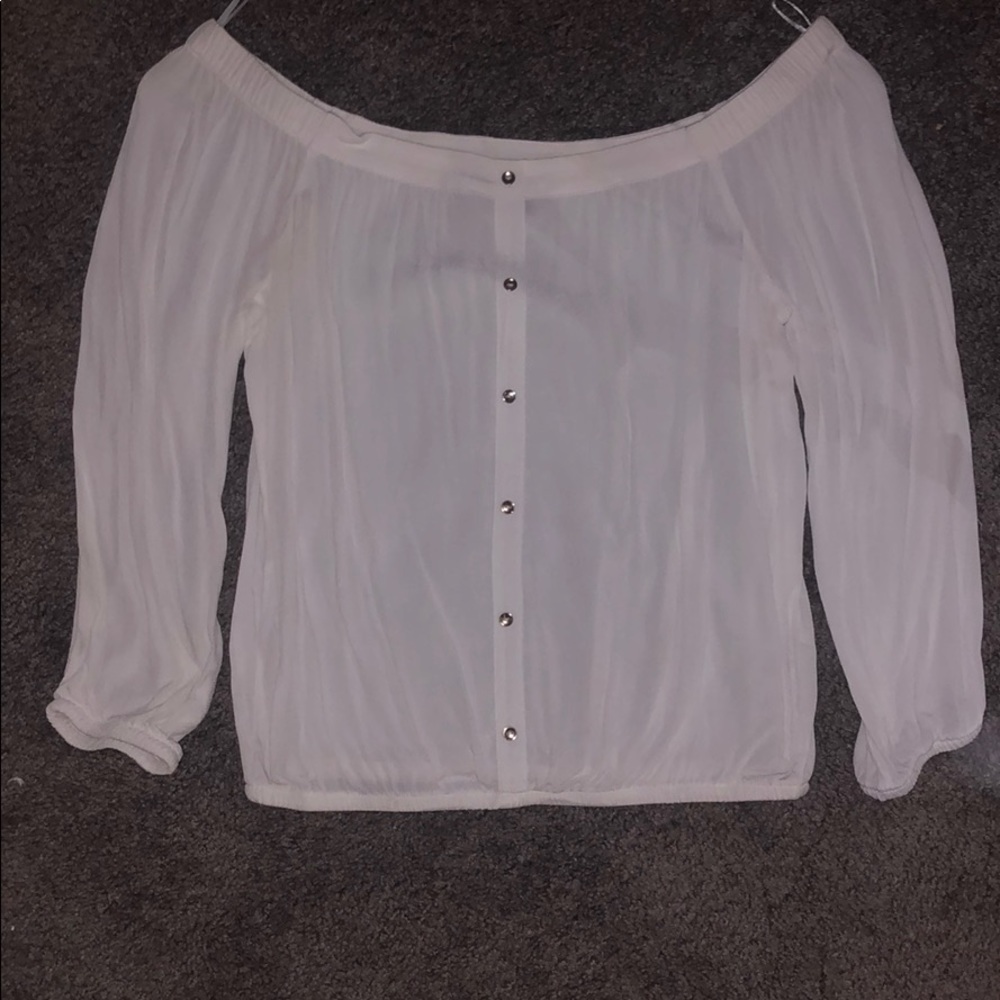 Off the shoulder silky blouse